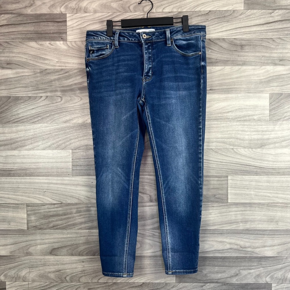 Kancan Skinny Jeans Women 30 (33x25) Blue Denim Stretch Medium Wash‎ Button-Fly